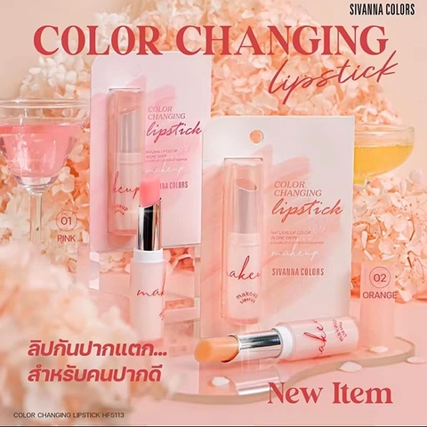 16.3 Son dưỡng màu cam Sivanna Color HF5113 #02 Orange 3,2g_Thái Lan