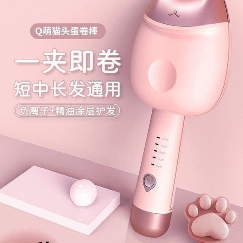 Máy làm xoăn Hippie kiểu Hàn màu hồng MY-185