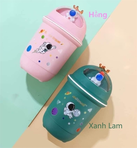 CT2. Bình Nước Thủy Tinh Bọc Nhựa Phi Hành Gia Vũ Trụ  370ml
