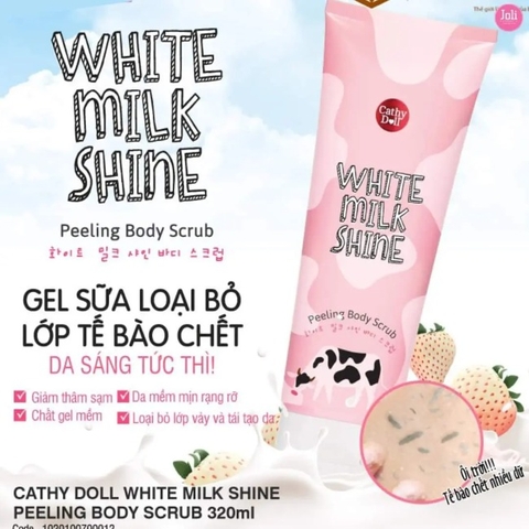 Tẩy tế bào chết Cathy Doll White Milk Shine Peeling Body Scrub Thái Lan 320ml