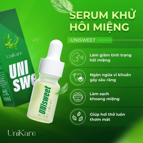 Combo Serum UNIsweet - UNIsmile Hỗ Trợ Giảm Hôi Miệng, Trắng Răng 10ml (45gx2)