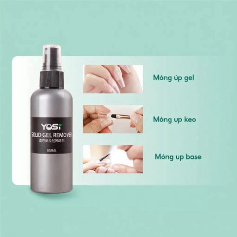 Xịt tháo móng giả Yosi 100ml Tháo nhanh an toàn cho móng up bằng base gel và keo