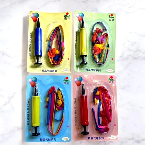 Set bóng bay nhiều màu sắc kèm bơm