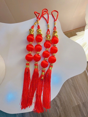 Dây Treo 3 Quả Lồng Đèn Tua Rua , Treo Tết Con Rắn 40cm