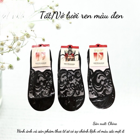 15.2 Tất/Vớ Lười Ren Màu Đen 888