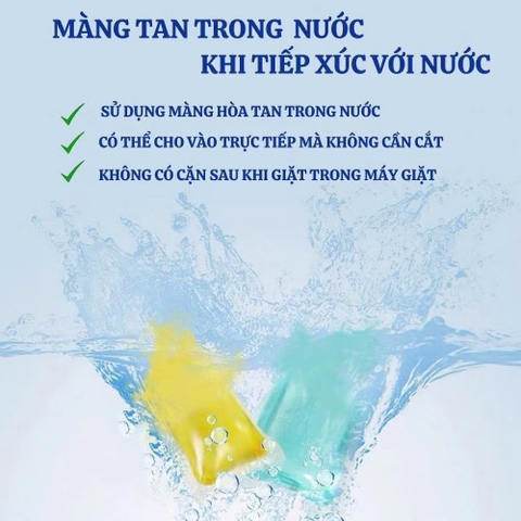 S3. Bịch 40 viên giặt quần áo 5in1 siêu sạch, khử khuẩn, lưu hương siêu thơm