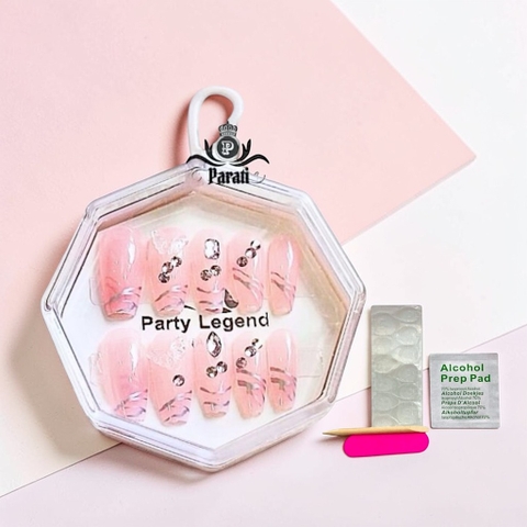 H01. Hộp 10 móng tay đính hoa và đá BJ-888