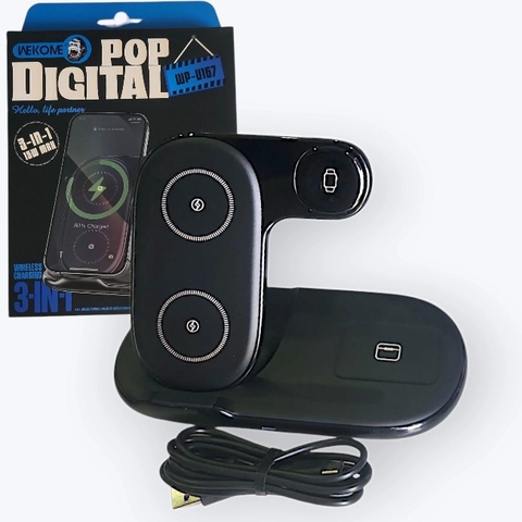 Đế sạc không dây 3in1 Wekome Pop Digital  WP-U167