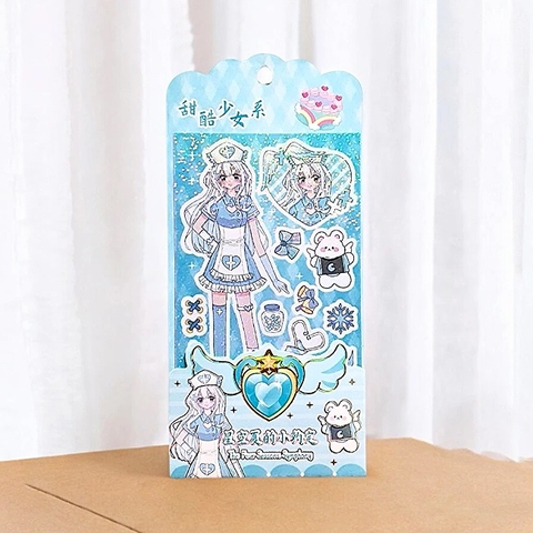 Sticker kim tuyến hình cô gái China