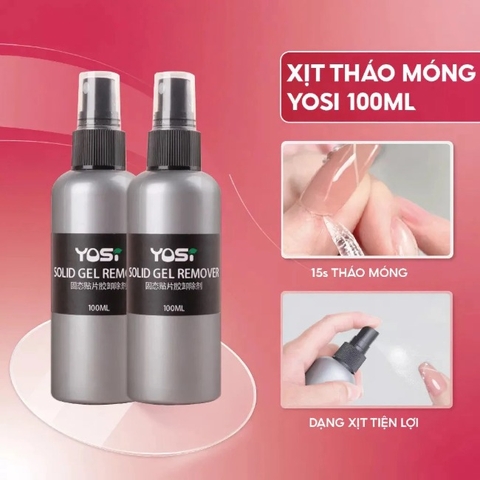 Xịt tháo móng giả Yosi 100ml Tháo nhanh an toàn cho móng up bằng base gel và keo