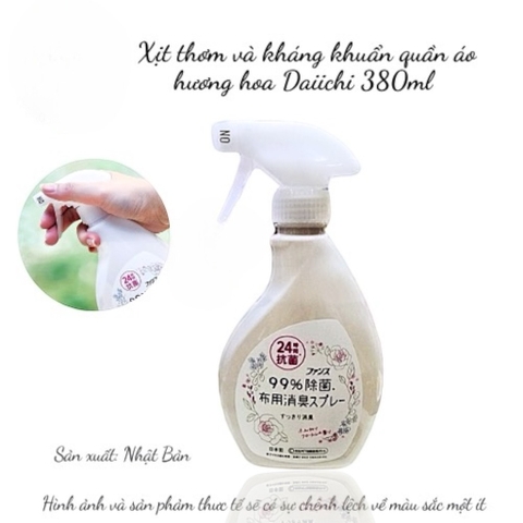 Xịt thơm và kháng khuẩn quần áo hương hoa Daiichi 380ml