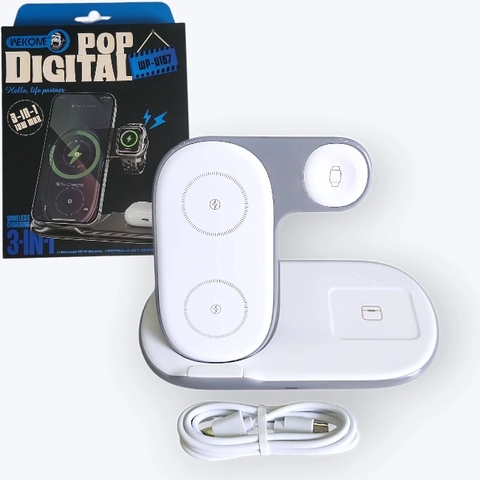 Đế sạc không dây 3in1 Wekome Pop Digital  WP-U167