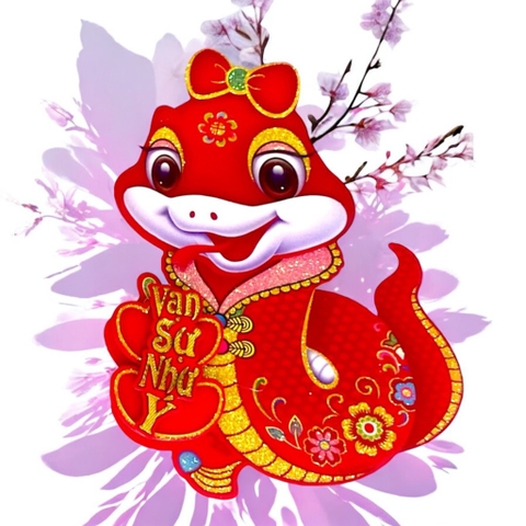 Sét 2 Decal Hình Rắn 2025 45x32cm