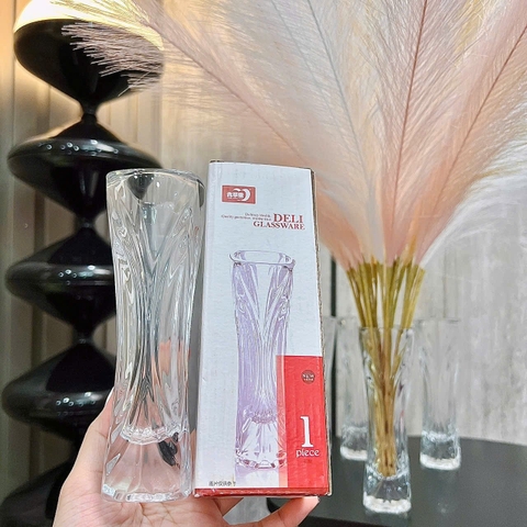 S3. Bình/Lọ Hoa Thủy Tinh Trong Suốt 17cm