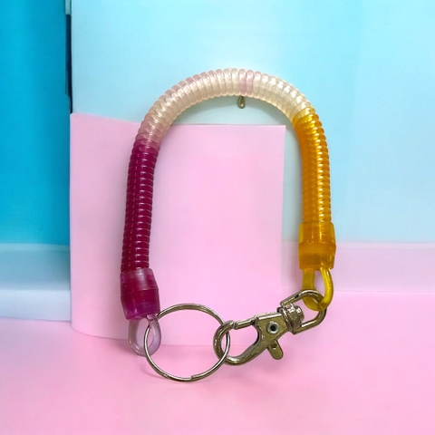 Dây móc khóa xoắn ốc silicon nhiều màu 22cm