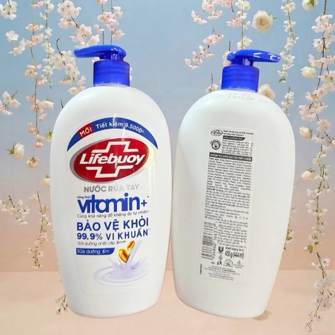 Nước rửa tay vitamin+ Lifebuoy 450g(444ml)
