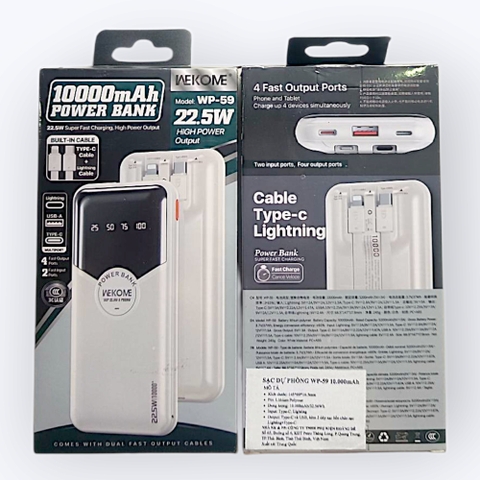 Sạc dự phòng Wekome 22.5W 10000mAH WP-59