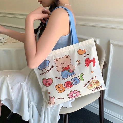 B7.3 Túi vải canvas 1 lớp có khóa 40x34cm