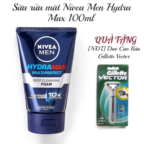 16.10 Sữa rửa mặt Nivea Men Hydra Max 100ml - Date T6/2025