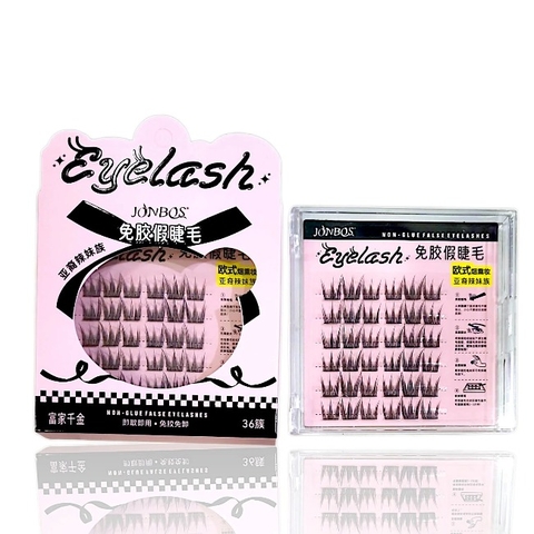 16.2 Vỉ 6 hàng mi giả cong dài, tự nhiên JONBOS không dùng keo J078