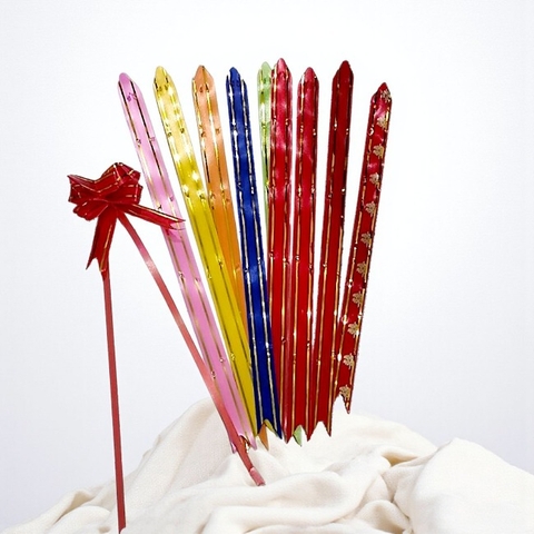 Set 10 Nơ Rút Viền Vàng 1,2cm