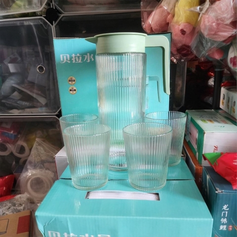 Bộ bình 4 ly sọc Zhenli BL-5 (1 bình và 4 ly sọc)