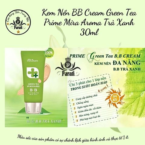 Kem Nền BB Cream Green Tea Prime Mira Aroma Trà Xanh 30ml