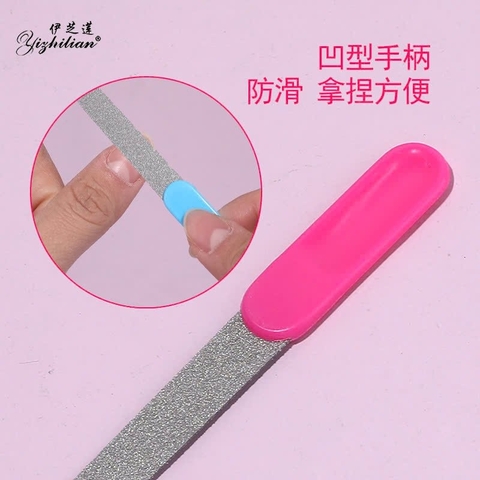 Dụng cụ dũa móng 2 mặt có tay cầm màu sắc