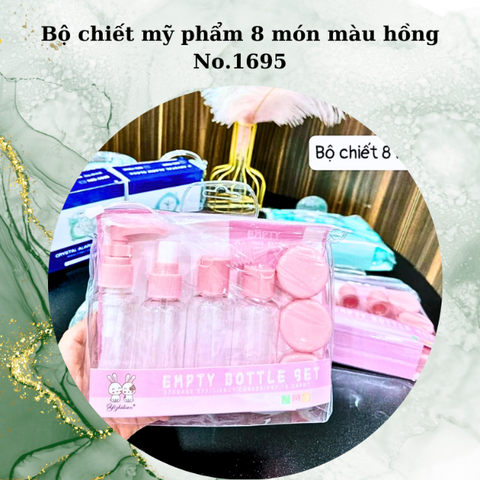Bộ chiết mỹ phẩm 8 món màu hồng No.1695