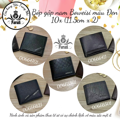 HLK Bóp gập dành cho nam Boweisi 10x (11,5cm x 2)