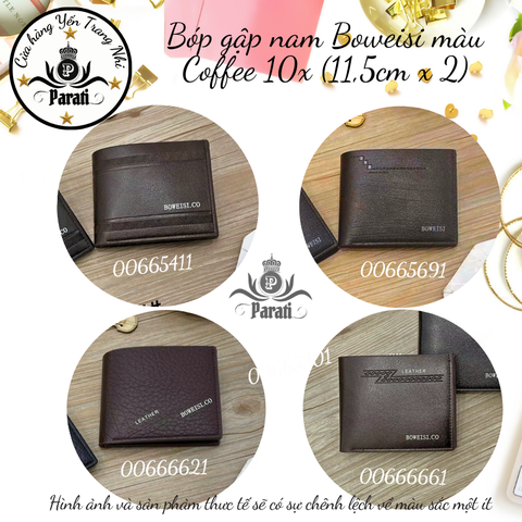 HLK Bóp gập dành cho nam Boweisi 10x (11,5cm x 2)