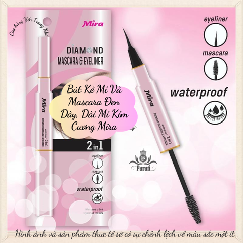 Bút Kẻ Mí Và Mascara Đen Dày, Dài Mi Kim Cương Mira