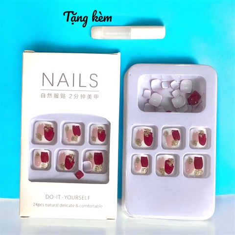 Set 24 móng chân kiểu keo nhiều mẫu