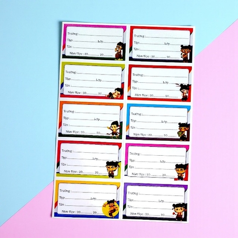 Sét 10 Nhãn Vở (ngẫu nhiên)