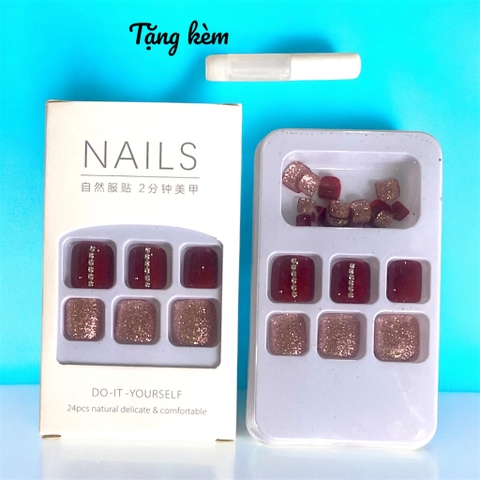 Set 24 móng chân kiểu keo nhiều mẫu