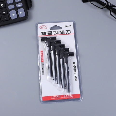 T11. Set 5 dao cạo râu xanh a5+5