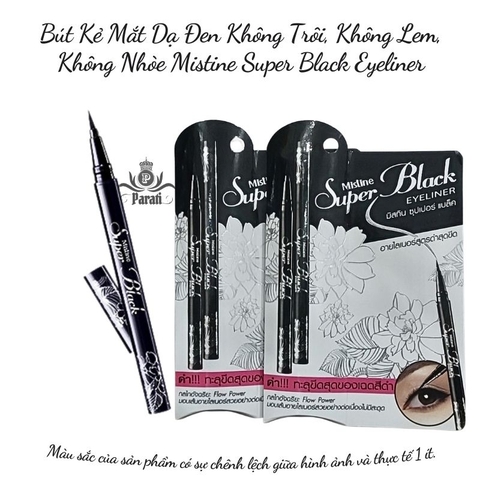 Bút Kẻ Mắt Dạ Đen Không Trôi, Không Lem, Không Nhòe Mistine Super Black Eyeliner 1g