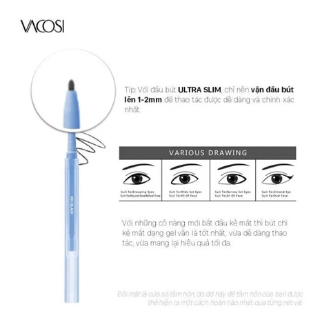 Chì vặn kẻ mắt dạng Gel Vacosi #01 Đen