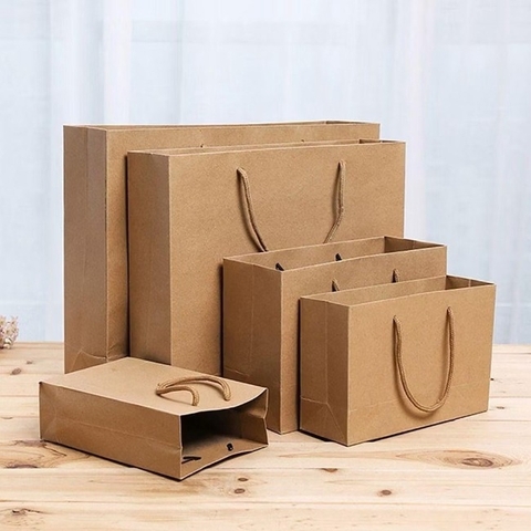 Túi giấy đựng quà ngang trơn Kraft KN3 (36x29x13cm)