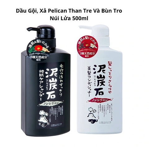 Dầu Gội, Xả Pelican Than Tre Và Bùn Tro Núi Lửa 500ml