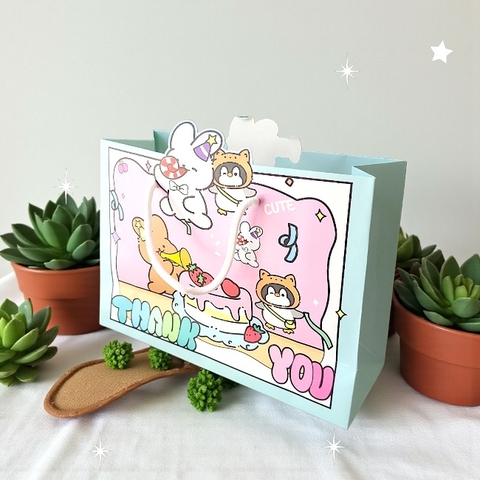 Túi giấy đựng quà ngang 24,5x19,5x9,5cm