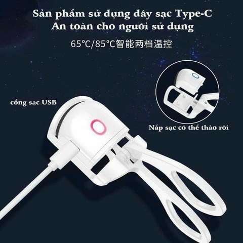 Bấm Mi Nhiệt Uốn Mi Cong Màu Trắng CT-K001