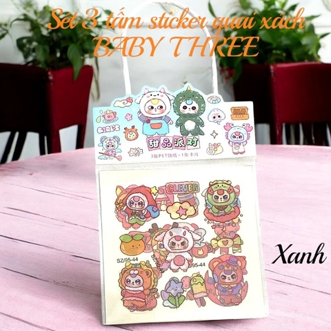 Sét 3 tấm sticker quai xách BABY THREE