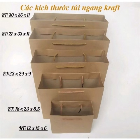 Túi giấy đựng quà trơn Kraft K2 (16x18x8cm)