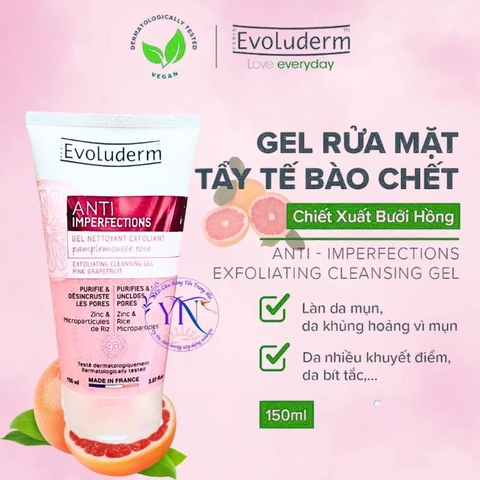 Gel Rửa Mặt Tẩy Tế Bào Chết Evoluderm Bưởi Hồng 150ml
