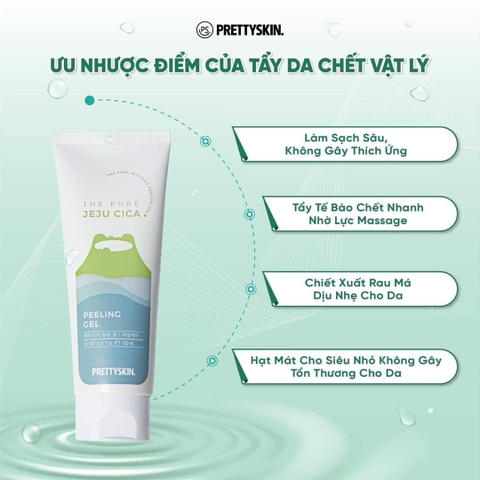 Gel tẩy da chết rau má PrettySkin The Purre Jeju Cica Peeling Gel 150ml