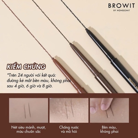 16.2 Kẻ viền mắt sáp Browit Smooth and Slim Inner Eyeliner  #Deep Brown 0.1g