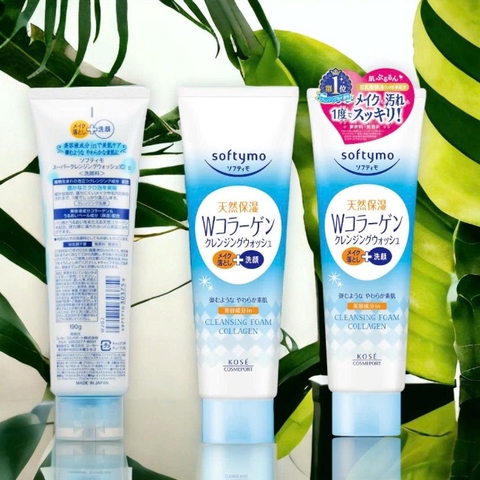 Sữa Rửa Mặt & Tẩy Trang Dưỡng Ẩm Ngăn Ngừa Lão Hóa Da Kosé Softymo 2in1 190g