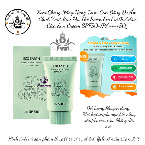 16.9 Kem Chống Nắng The Saem Eco Earth Sun Cream SPF 50 PA++++ 50ml