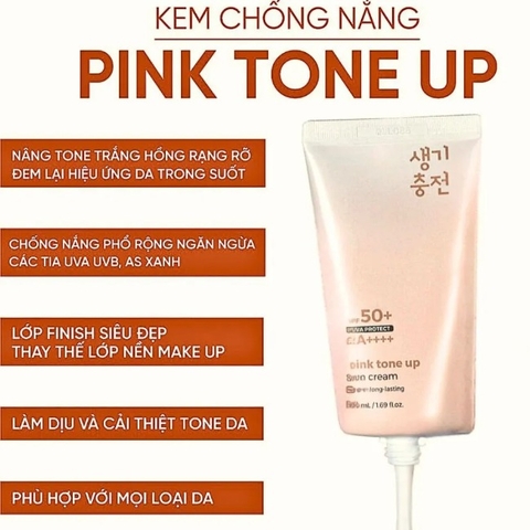 Kem chống nắng nâng tone PrettySkin Pink Tone Up Sun Cream SPF 50+PA+++ 50ml